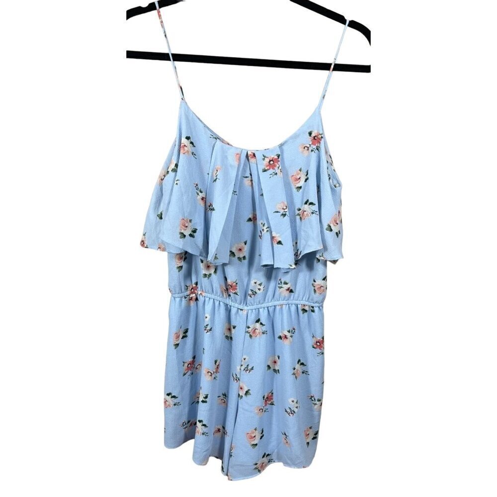 NWT Blu Pepper Floral Romper Spaghetti Strap Blue Pink Size S Small